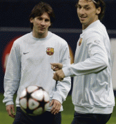 Pictures from FC Barcelona_s Traing Session at San Siro