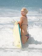 Sophie Monk in Bikini Surfing in LA